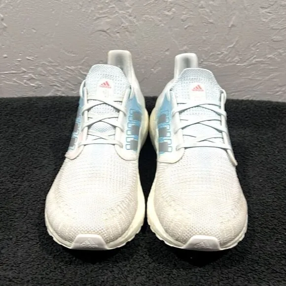 🔥🔥 ADIDAS UltraBoost 20 Running Shoes Sky Tint Silver White - Women Sz 9 - EUC