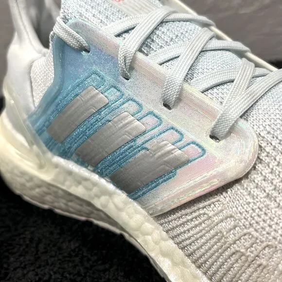 🔥🔥 ADIDAS UltraBoost 20 Running Shoes Sky Tint Silver White - Women Sz 9 - EUC