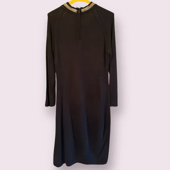 🖤 CALVIN KLEIN Chain Collar Sweater Dress | Size L | Black | Vintage 90s style 🖤