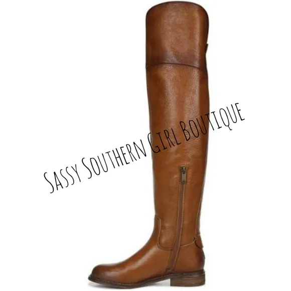 🆕⭐ Franco Sarto Cognac brown Wide calf OTK boots