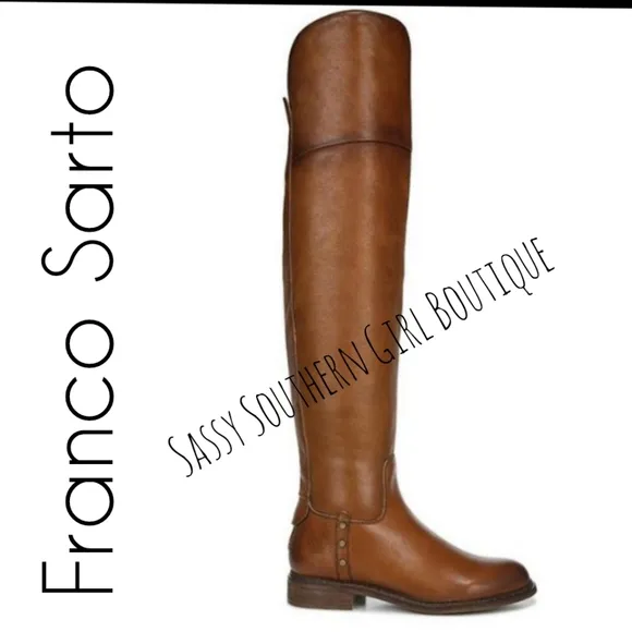 🆕⭐ Franco Sarto Cognac brown Wide calf OTK boots