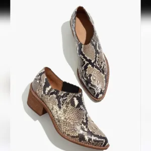 🌸 Madewell | Leather Snakeskin Leather Boots, size 7