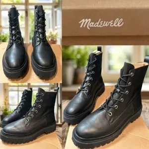 🆕🔥 MADEWELL The Rayna Lace-Up Lug Combat Boot in Leather Size 9