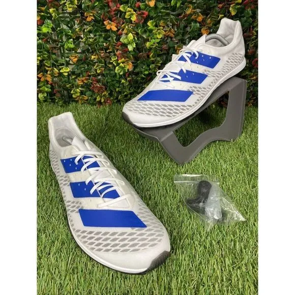 12 Adidas ADIZERO XC SPRINT White Running Shoes Spikes EG8456 Men 12   Tool *GUC