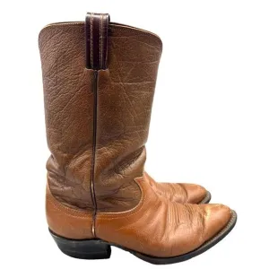 1960's Tony Lama Cowboy Boots Style 5060 Men's 9.5-495 Brown Leather Western USA