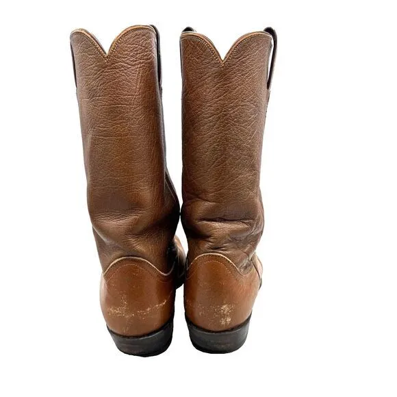 1960's Tony Lama Cowboy Boots Style 5060 Men's 9.5-495 Brown Leather Western USA