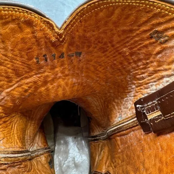 1960's Tony Lama Cowboy Boots Style 5060 Men's 9.5-495 Brown Leather Western USA