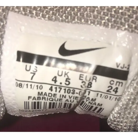 2010 Nike Shox Women's Reveal  4 Black/Metallic Silver Running Shoes! Size 7 M