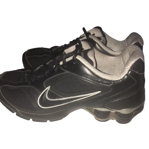 2010 Nike Shox Women's Reveal  4 Black/Metallic Silver Running Shoes! Size 7 M