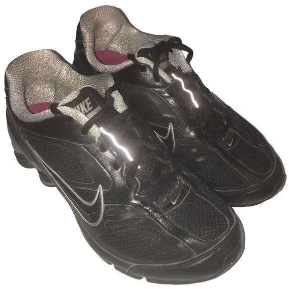2010 Nike Shox Women's Reveal  4 Black/Metallic Silver Running Shoes! Size 7 M