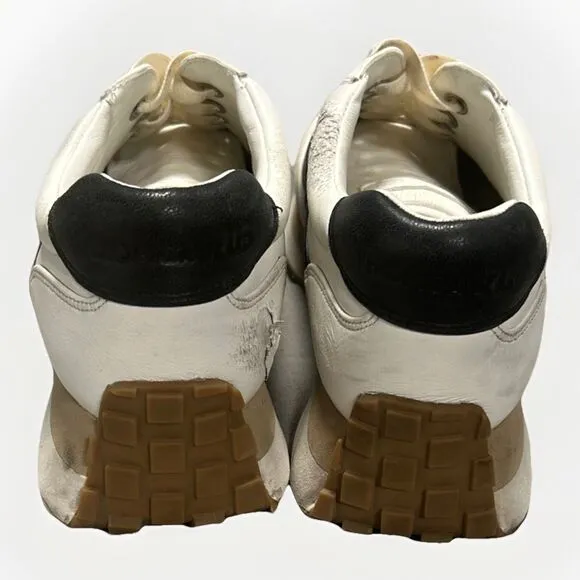 $295 VERONICA BEARD Valentina Leather Suede Sneakers Shoes White Black 7 M Read