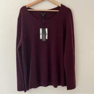 41 Hawthorn NEW Cashmere Sweater Burgundy Size XXL Luxury Classic Capsule