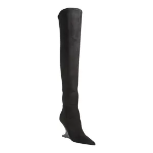 AAJ By Aminah Women's Indigo Over The Knee Dress Boots Black Size 8 1/2