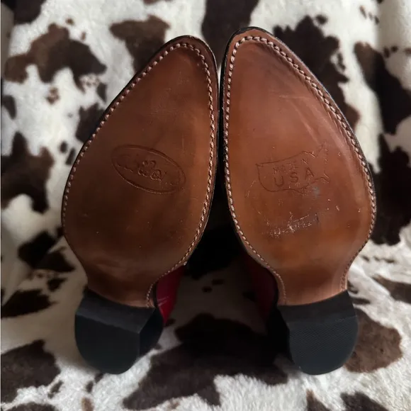 Abilene Red Dress Leather Cowboy Boots