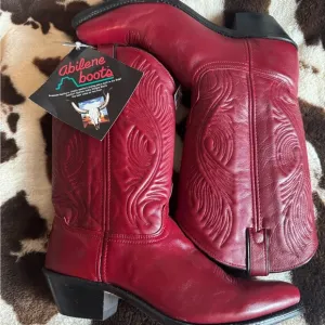 Abilene Red Dress Leather Cowboy Boots