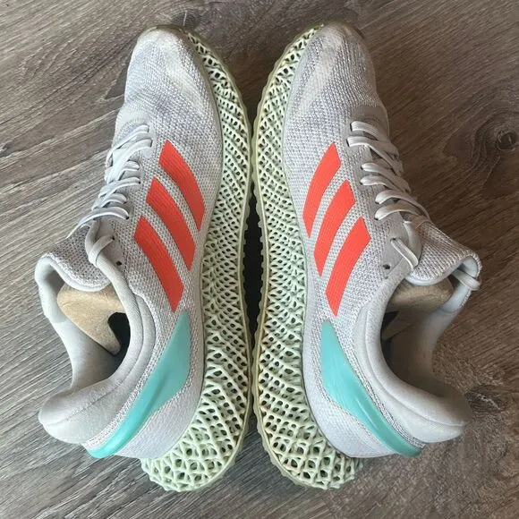 Adidas 4D Run 1.0‎ Gray Blue Coral Running Shoes Mens 7 Womens 8.5 EU 40