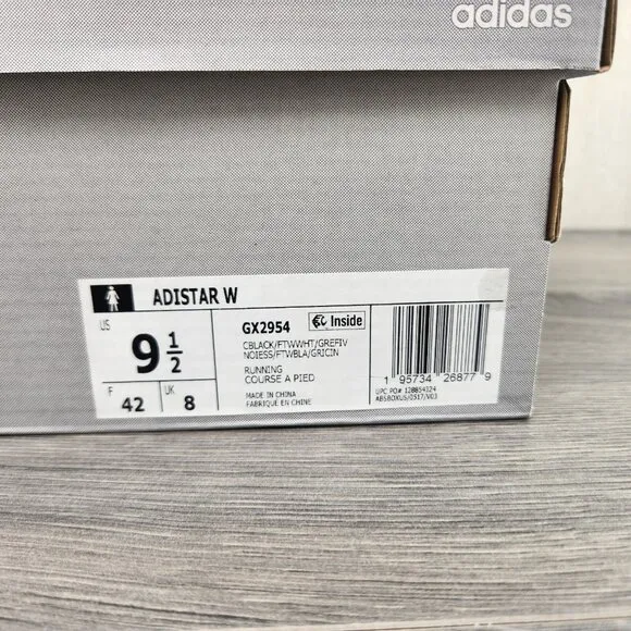 Adidas Adistar Size 9.5 Womens Black White Casual Shoes Sneakers