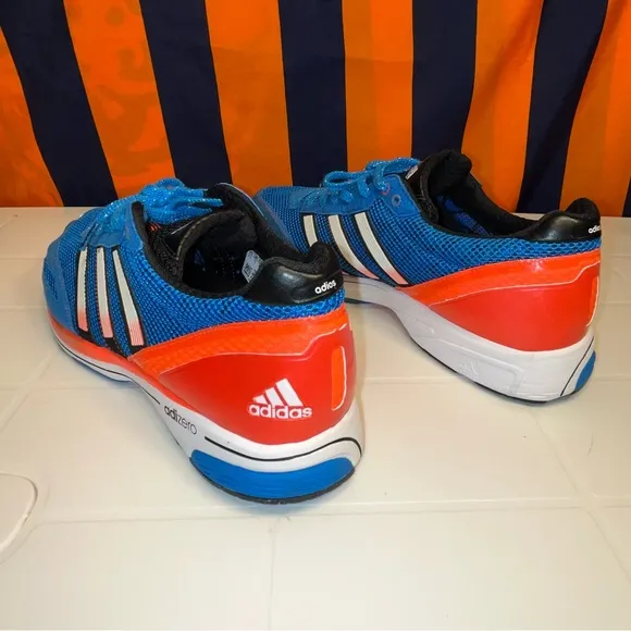 Adidas Adizero Adios 2 Mens Running Shoes Blue/Orange Size 11.5 low top lace up