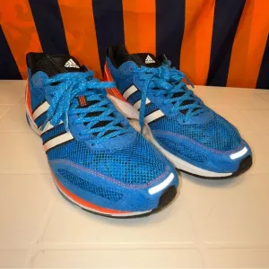 Adidas Adizero Adios 2 Mens Running Shoes Blue/Orange Size 11.5 low top lace up