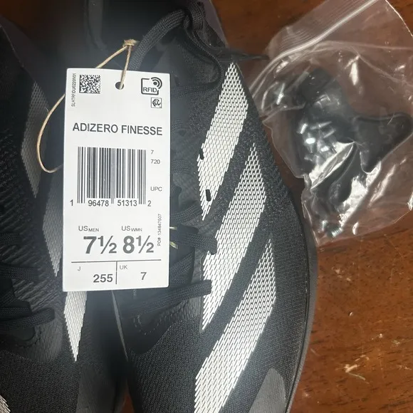 Adidas Adizero Finesse Track Running Men's Black Athletic Shoes IF1151 Size 6.5