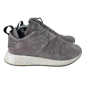 adidas Boost Running Shoes Men's 8.5 Gray Suede Athletic Lace Up Low Top 675001