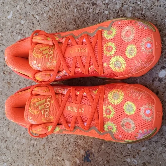 Adidas D.O.N. Issue 2 Explosives Solar Orange Yellow Gold Donovan Mitchell 6.5
