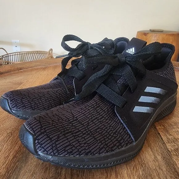 Adidas Edge Lux BA8297 Running Shoes Black Silver Stripes Women's Size 8