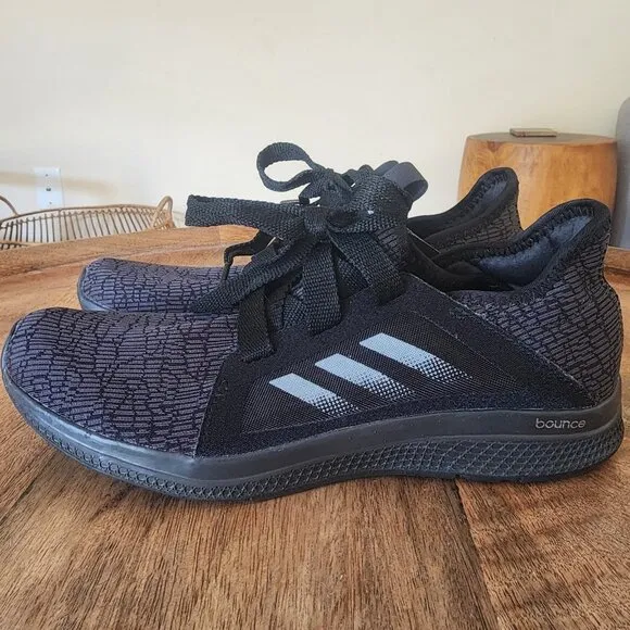 Adidas Edge Lux BA8297 Running Shoes Black Silver Stripes Women's Size 8
