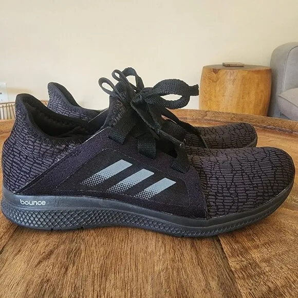 Adidas Edge Lux BA8297 Running Shoes Black Silver Stripes Women's Size 8