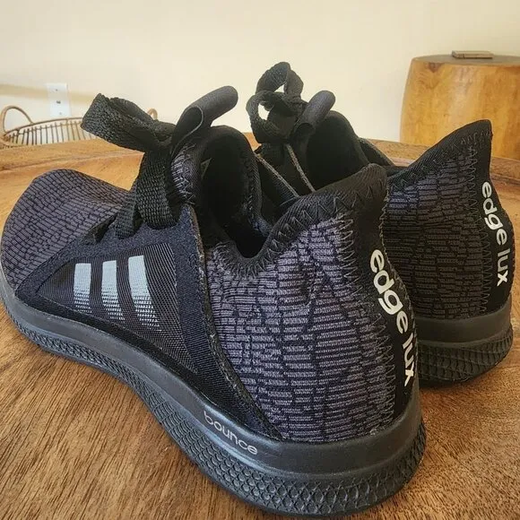 Adidas Edge Lux BA8297 Running Shoes Black Silver Stripes Women's Size 8