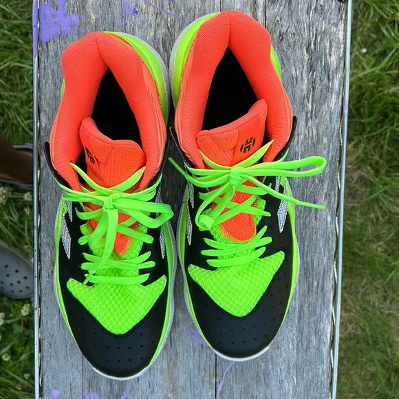 Adidas James Harden Stepback sneakers,size 13,Black Green Orange