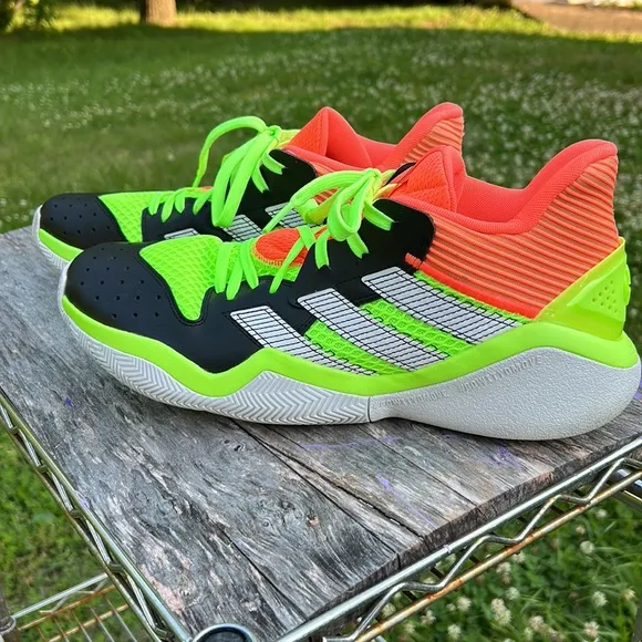 Adidas James Harden Stepback sneakers,size 13,Black Green Orange