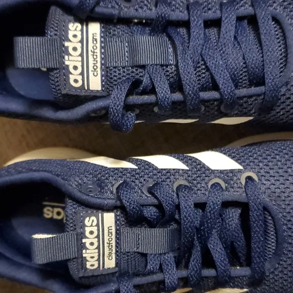 Adidas Lite Racer Cln Men's Dark Blue/White Striped Running Shoes - Size 7 1/2