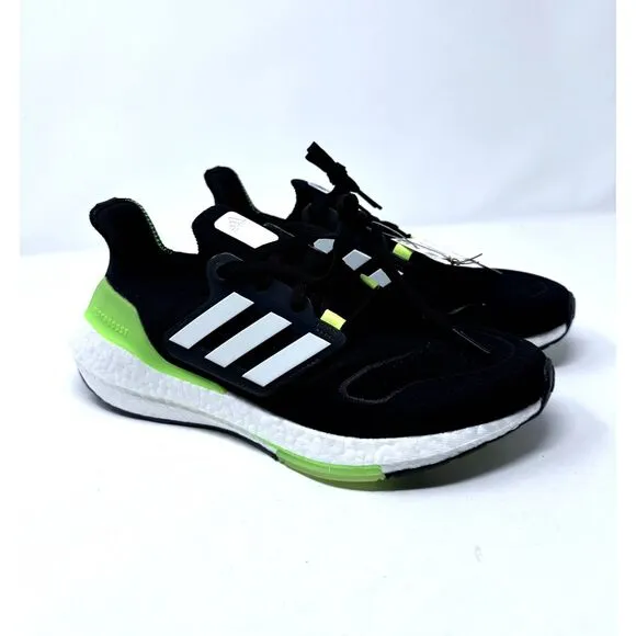 Adidas Men's 9 UltraBoost 22 Running Shoes Black / White / Green GX6640 NEW