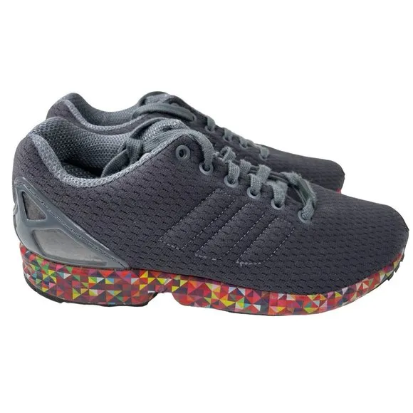 Adidas Men's ZX Flux Grey/Multicolor Running Shoes Size 7 (AF606)