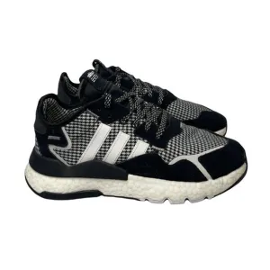 ADIDAS NITE JOGGER Boost Running Shoes Black White Houndstooth Plaid FV3854 US 9