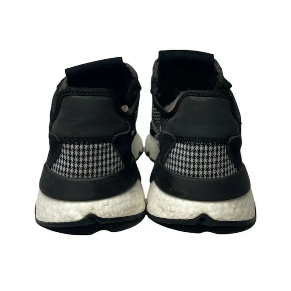 ADIDAS NITE JOGGER Boost Running Shoes Black White Houndstooth Plaid FV3854 US 9