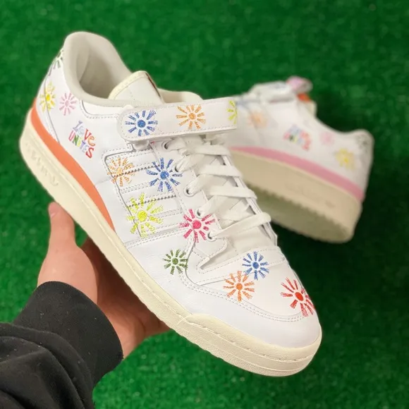 Adidas Originals Forum Low Pride Mens Casual Shoes White Pink GW2416 NEW Multi