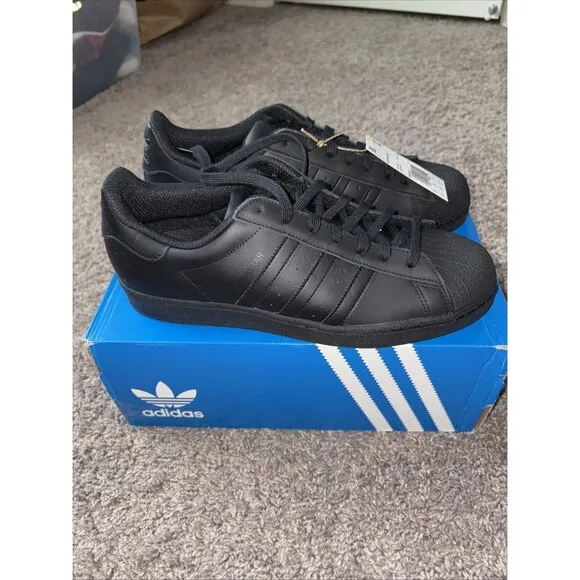 adidas Originals Superstar Triple Black Men Size 10 Classic Casual Shoes EG4957