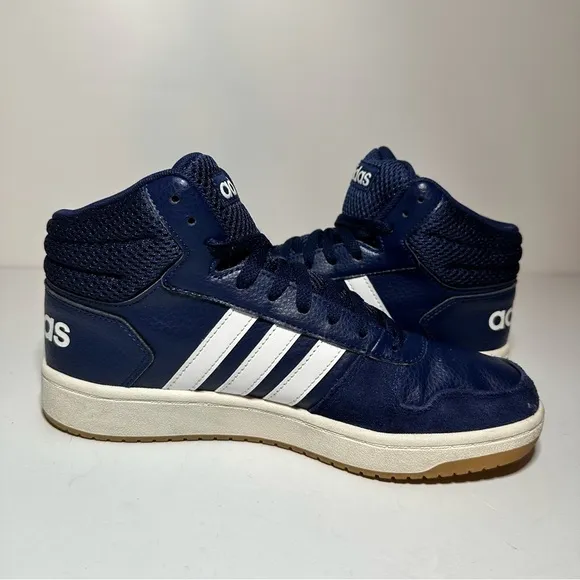 Adidas Sneakers Shoes Men's Size 8 Casual Blue Retro Hoops 2.0 Mid (35 Box 5)