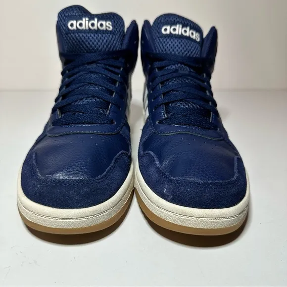 Adidas Sneakers Shoes Men's Size 8 Casual Blue Retro Hoops 2.0 Mid (35 Box 5)