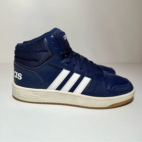 Adidas Sneakers Shoes Men's Size 8 Casual Blue Retro Hoops 2.0 Mid (35 Box 5)