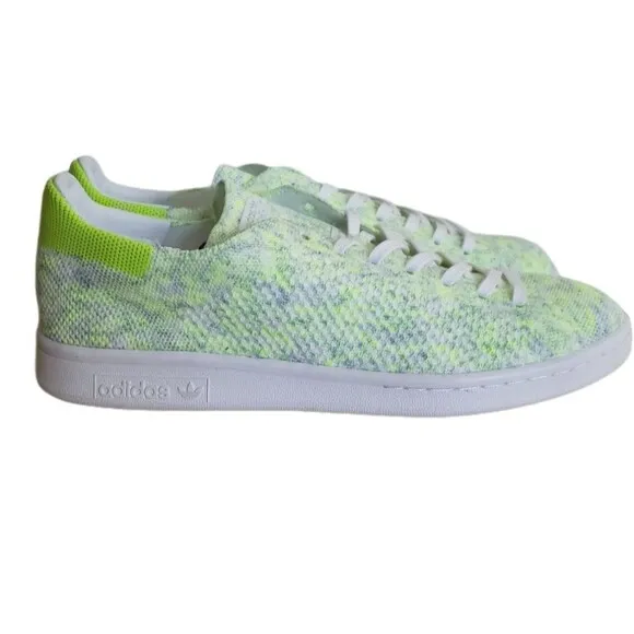 Adidas Stan Smith Primeknit Mens Neon Solar Yellow Sneakers Size 9 New