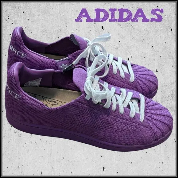 ADIDAS Superstar Primeknit x Pharrell Purple Human Race Shoes Men's 9 SKUS42929