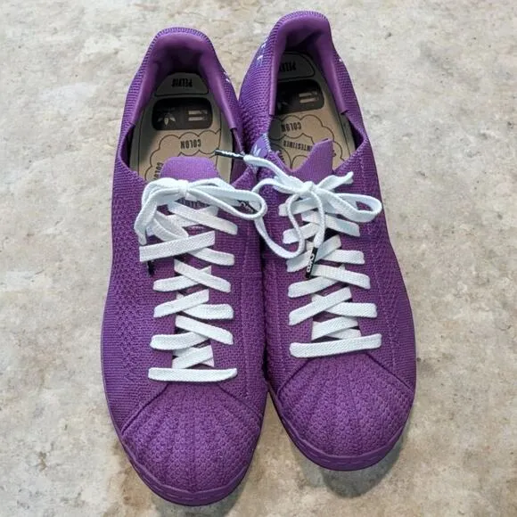 ADIDAS Superstar Primeknit x Pharrell Purple Human Race Shoes Men's 9 SKUS42929