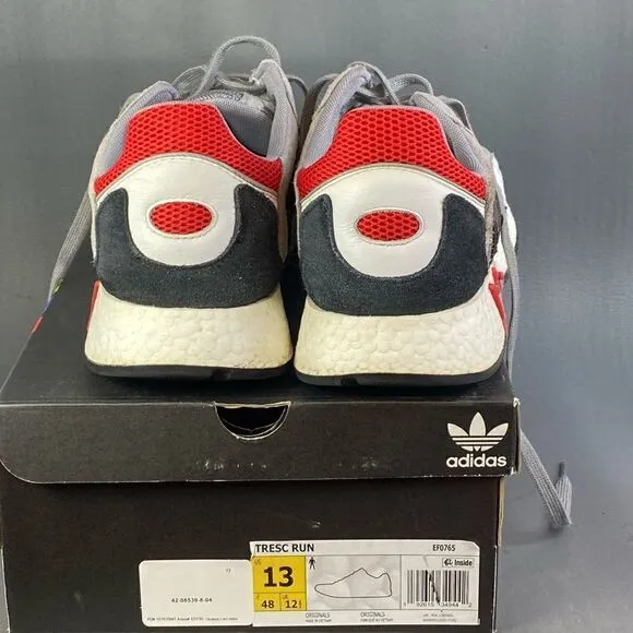 adidas Tresc Run Grey Scarlet Core Black sneaker shoes mens size 13