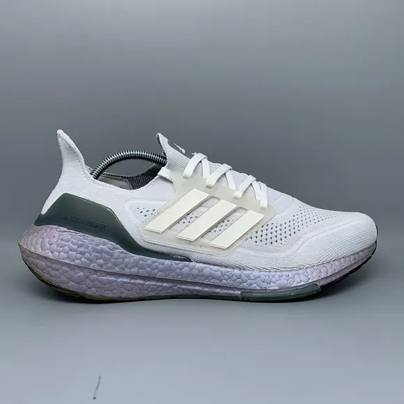 Adidas UltraBoost 21 Crystal White Hazy Green Running Shoes FY0383 Men's Sz 10.5