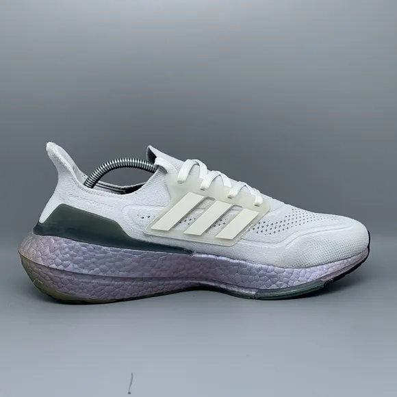 Adidas UltraBoost 21 Crystal White Hazy Green Running Shoes FY0383 Men's Sz 10.5