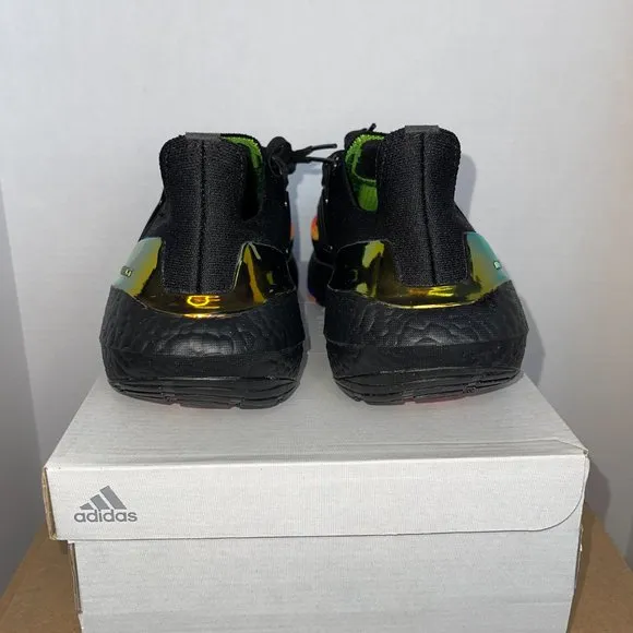 ADIDAS ULTRABOOST 22 (HQ0965) MENS SIZE 9 CORE BLACK/POWER BLUE RUNNING SHOES