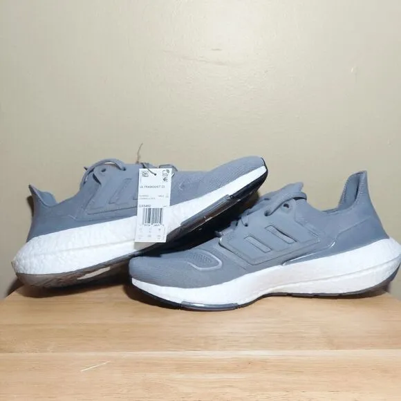 Adidas Ultraboost 22 Running Shoes Grey White GX5460 Men's Size 11.5